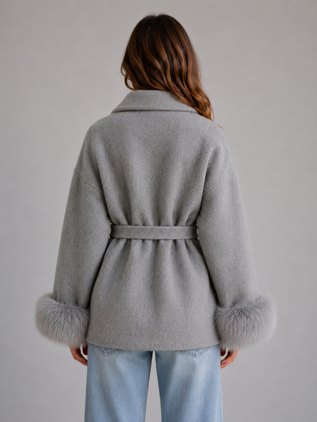 Women's Belted Wool Blend Wrap Coat