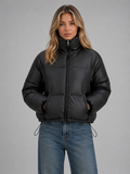 Women's High Neck Cropped Puffer Jacket