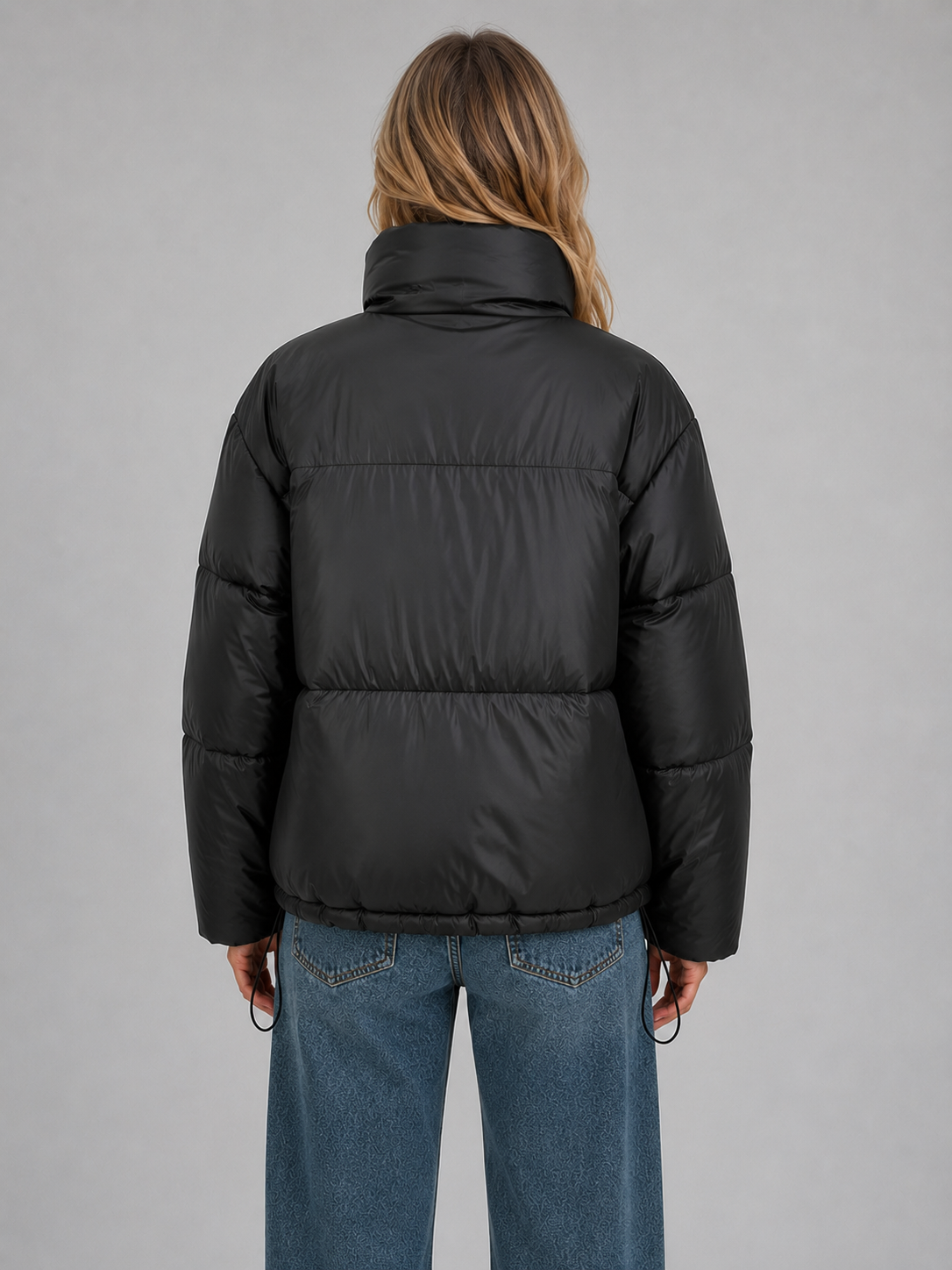 Women's High Neck Cropped Puffer Jacket