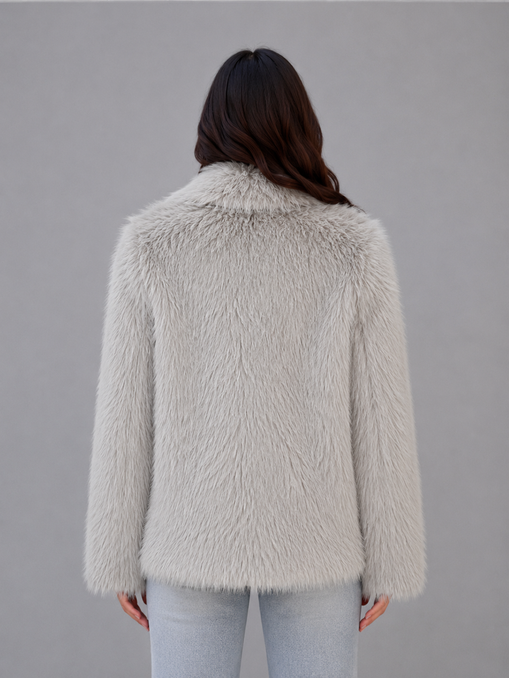 Women's Shawl Collar Faux Fur Jacket