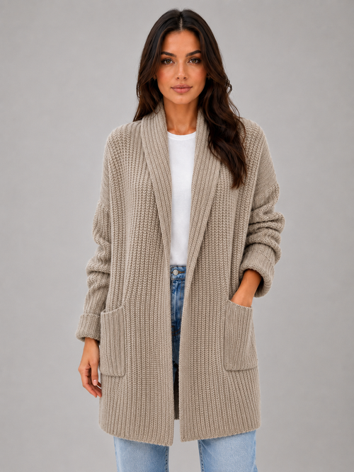Women's Longline Open Front Cardigan