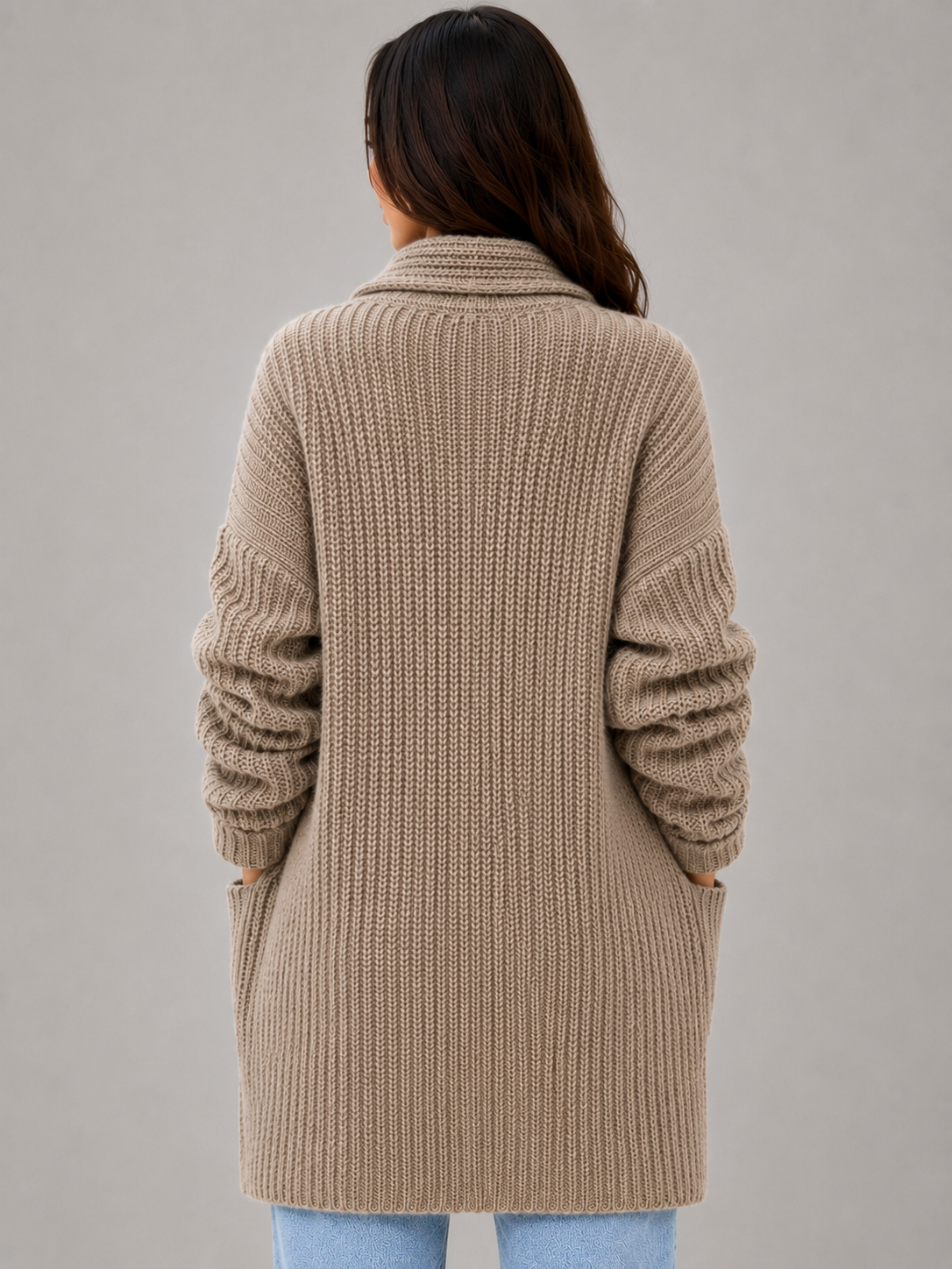 Women's Longline Open Front Cardigan